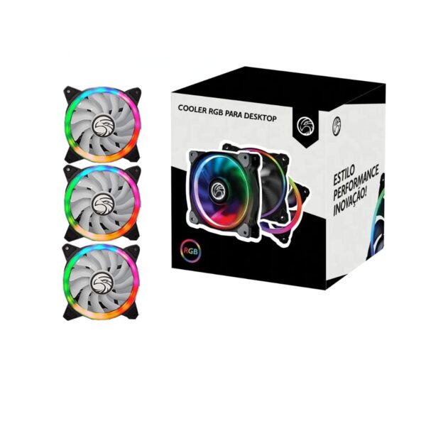 Kit Cooler P/gabinete 12x12 Bpc-kcl-slim-argb C/3xrgb/hub/controle Box Imp