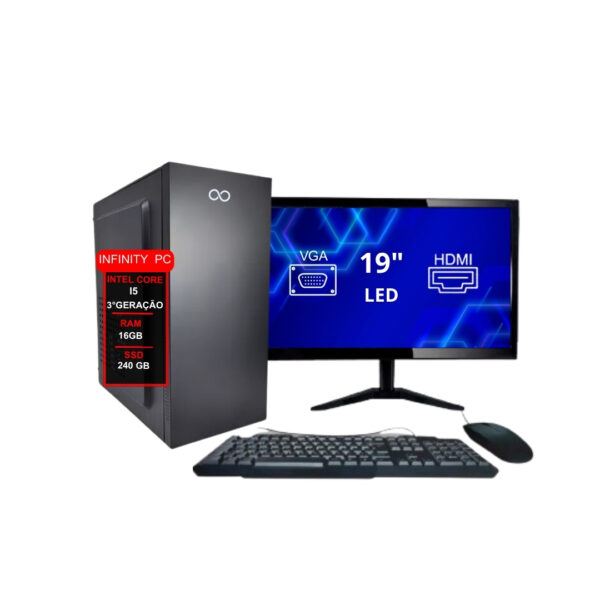 Computador I5 3ª 16gb Ddr3 240gb Monitor 19