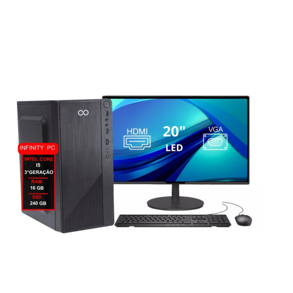 Computador I5 3ª 16gb Ssd 240gb Monitor 20