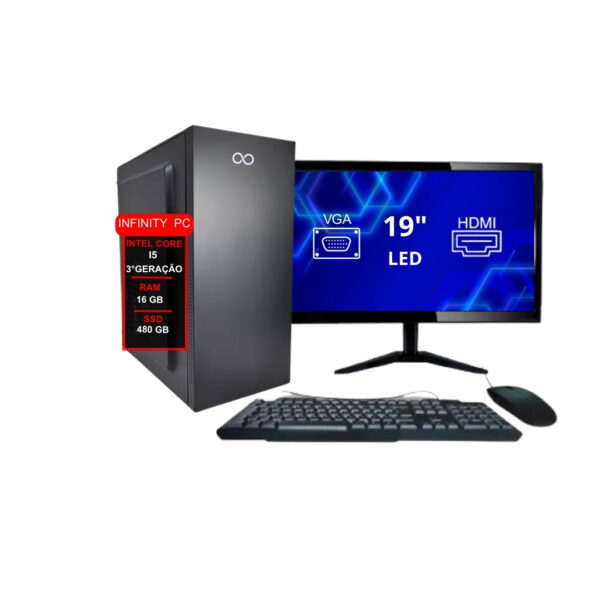 Computador I5 3ª 16gb Ddr3 480gb Monitor 19