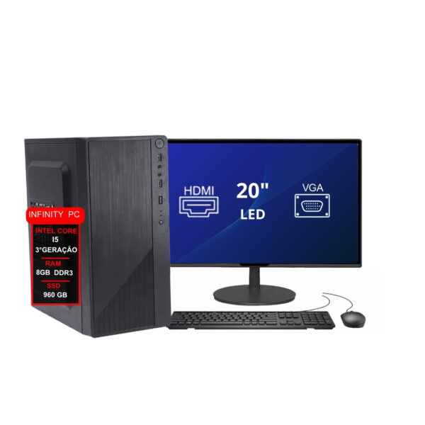 Computador I5 3ª 8gb Ddr3 960gb Monitor 20