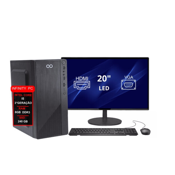 Computador I5 3º 8gb Ddr3 240gb Monitor 20