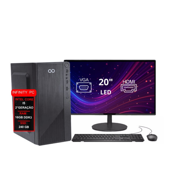 Computador I5 2ª 16gb Ddr3 Ssd240gb Monitor 20