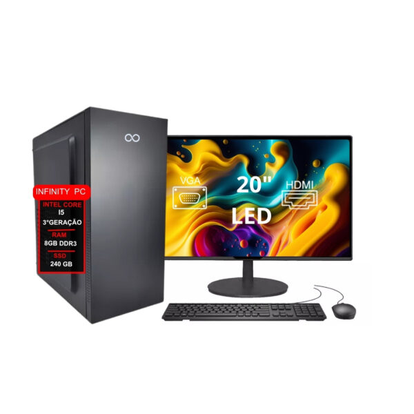 Computador I5 3º 8gb Ddr3 240gb Monitor 20