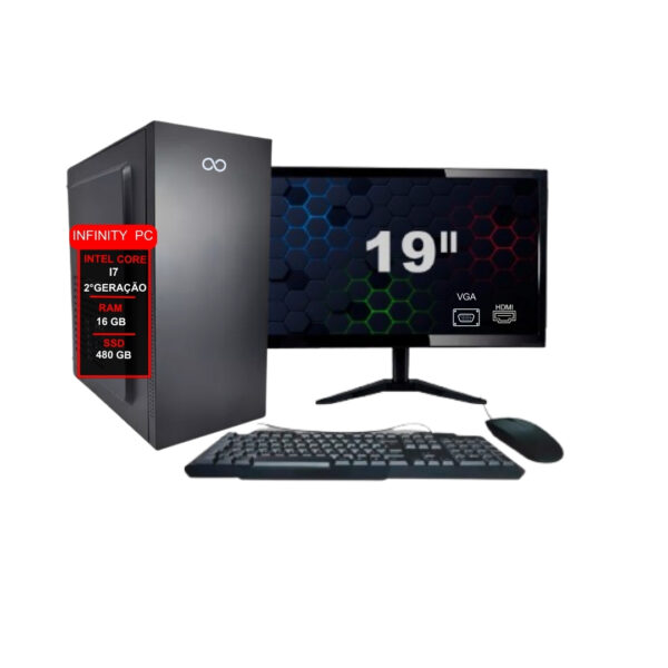 Computador I7 2ª 16gb Ssd 480gb Monitor 19