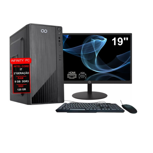 Computador I7 2ª 8gb Ssd 120gb Monitor 19
