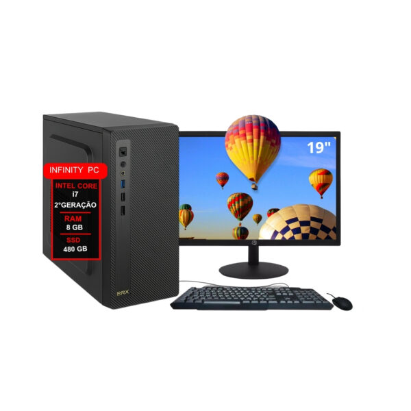 Computador I7 2ª 8gb Ddr3 480gb Monitor 19