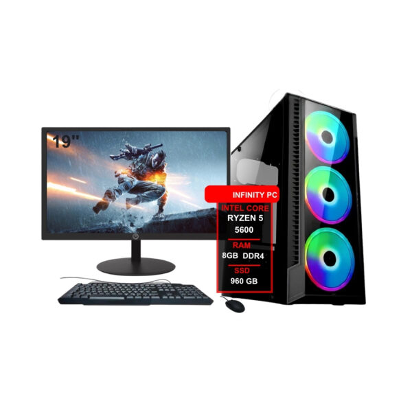 Computador Ryzen 5 5600gt 8gb Ddr4 Ssd960gb Monitor 19