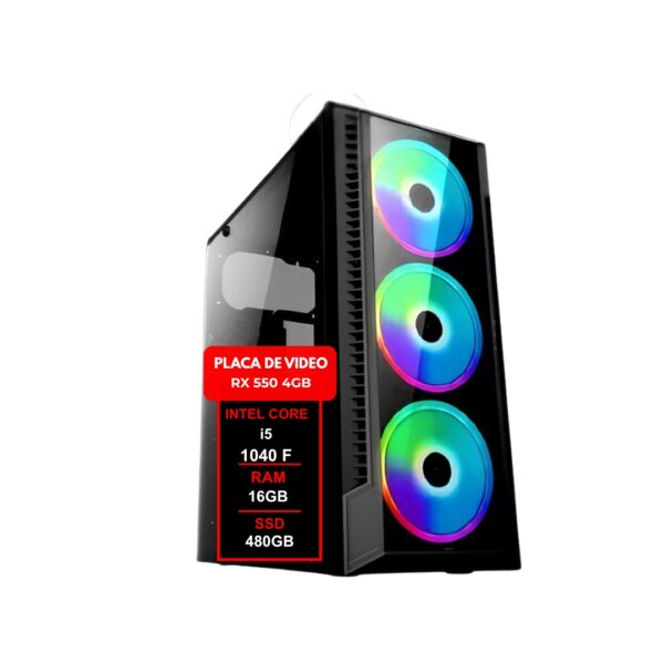 Computador Pc Gamer  Intel I5 10400f  - 16gb - Rx 550 4gb - Ssd 480gb