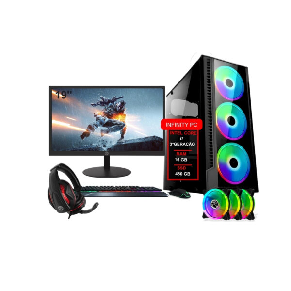 Computador I7 3ª 16gb Ssd 480gb Monitor 19 Kit