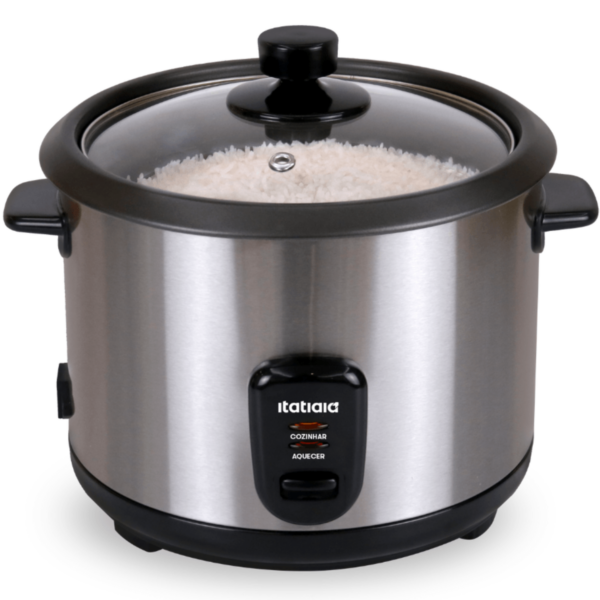 PANELA DE ARROZ ELÉTRICA MIDI ITATIAIA 10 XÍCARAS 1,8L 127V 700W INOX PAMID1002