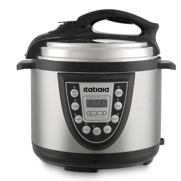KIT ITATIAIA: PANELA PRESSÃO ELÉTRICA 5L INOX + PANELA ARROZ ELÉTRICA 1L PRETO 110V